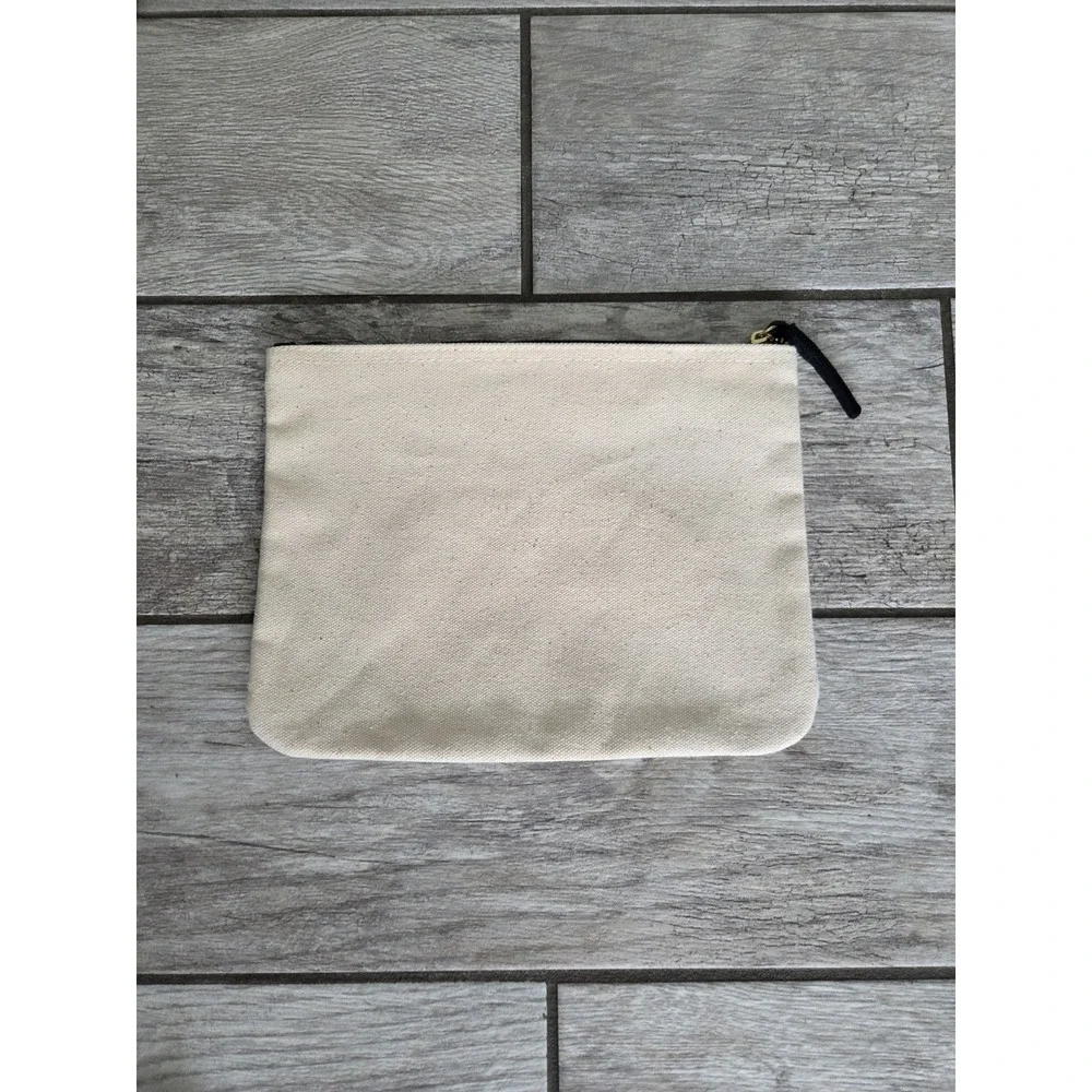 Saks Fifth Avenue‎ Waikiki canvas cosmetic pouch Travel Palm Sunset Hawaii NEW